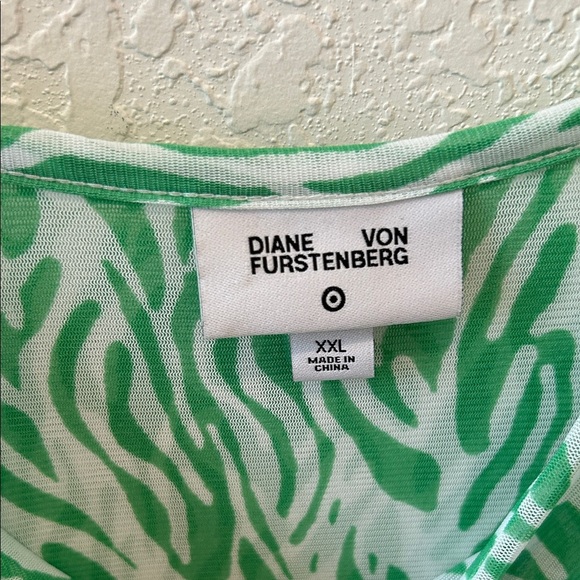 Diane Von Furstenberg x Target Green Mini Dress Strappy Mesh Sea Twig - Picture 5 of 12